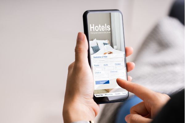 A hotel booking page on mobile phone