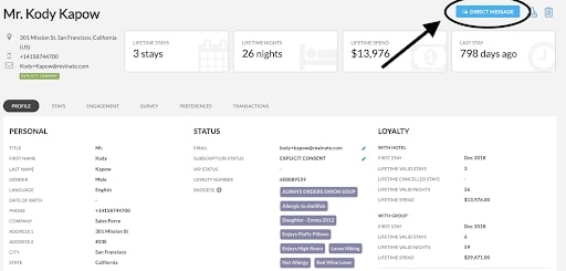 Send a response privately to your guest' survey input