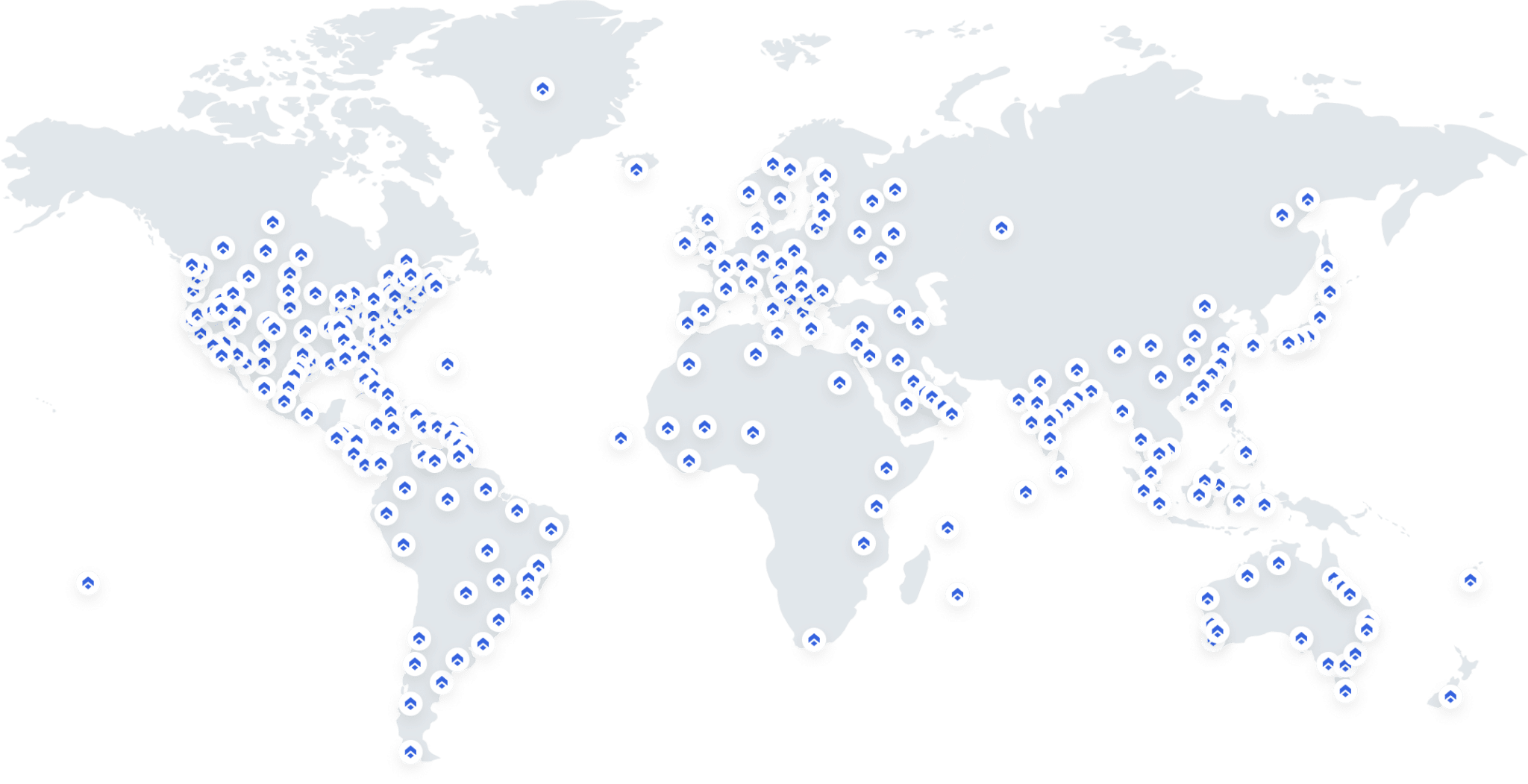 Map of the globe covered in Revinate logos to represent each implementation.