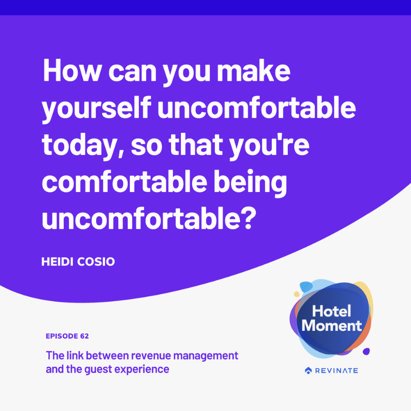 Hotel Moment episode #62 quote graphic about being uncomfortable