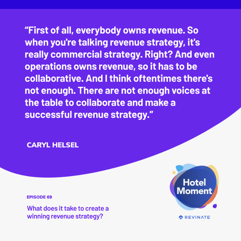 Hotel Moment episode #69 Quote graphic- Revenue is collaborative.