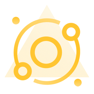 Yellow circle surrounded by another, circle to represent Revinate Guest Feedback