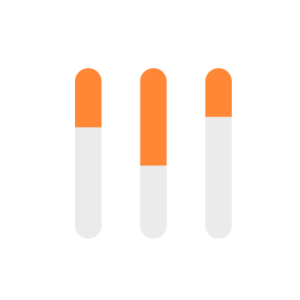 Three bars that are orange and grey to represent RezForce