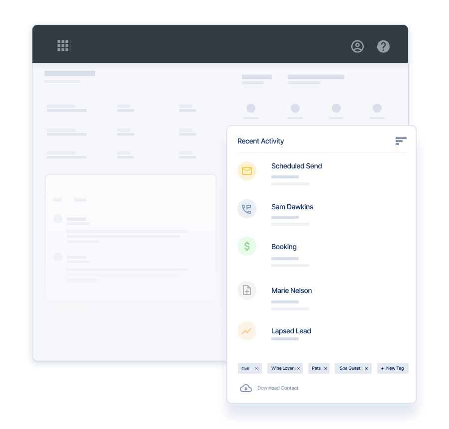 Visualization of ResSales' dashboard showcasing lead management